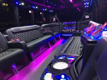 Sugar Land 15 Passenger Party Bus Interior