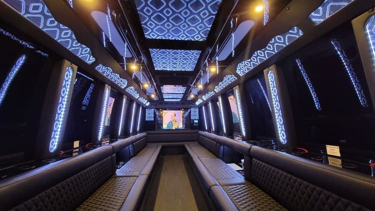 Galveston 40 Passenger Limo Bus Interior